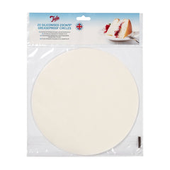 Siliconised 23cm Cake Circles, Greaseproof Liners (Set of 20)