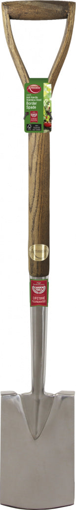 Ash Handle Stainless Steel Border Spade