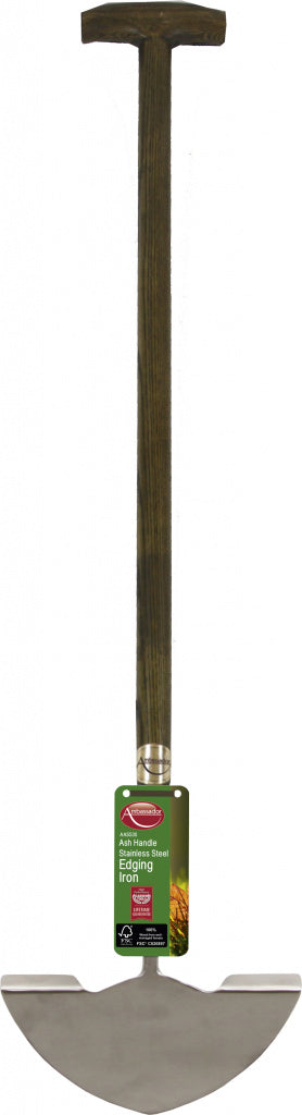 Ash Handle Stainless Steel Edging Iron