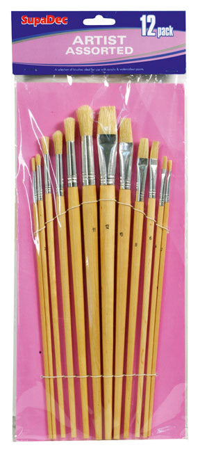 Wooden Handle Artist Brush Set