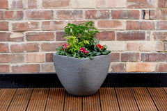 Square Top Round Base Planter