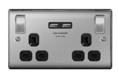 13a 2 Gang Switch Socket & USB