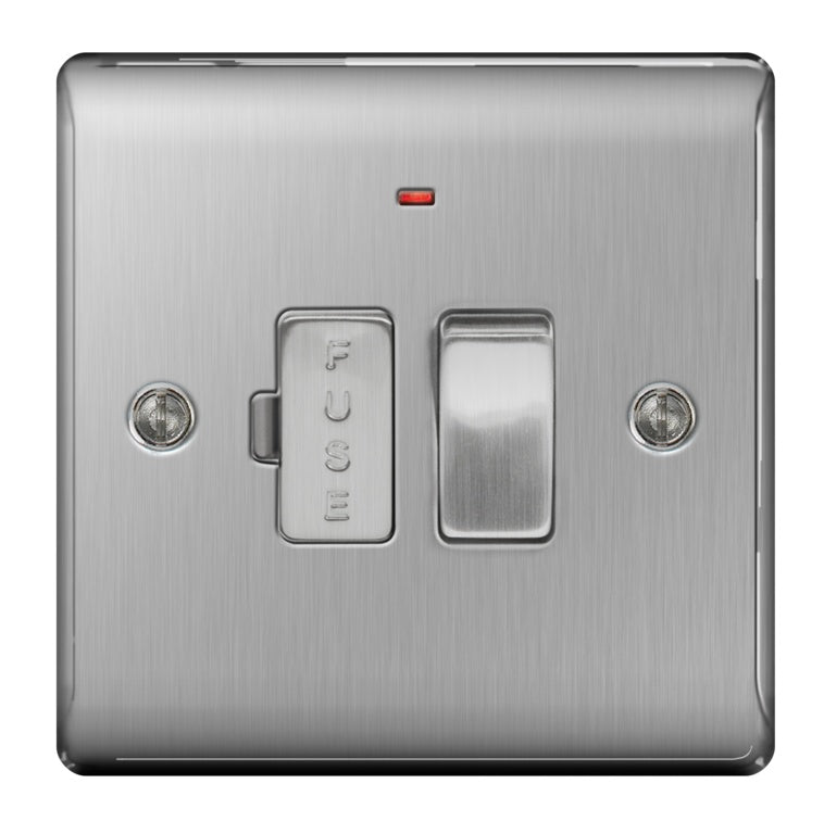 Brushed Steel Switched Fused Connection Unit