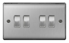 Brushed Steel 10ax Plate Switch 2 Way