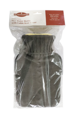 Hot Water Bottle With Knit Cover Grey