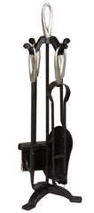 Black Companion Set With Pewter Handles 5 Piece