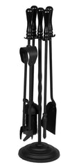 Black Companion Set With Round Base 5 Piece