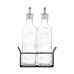 Oil Bottles & Metal Rack