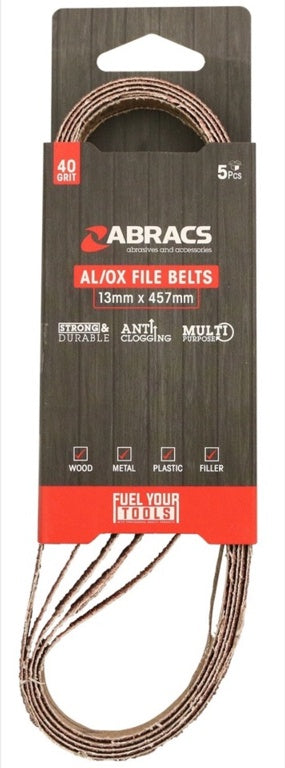 AL/OX File Belts 13mm x 457mm Pack 5