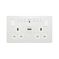 13a 2 Gang Plastic Switched Socket With Wifi & USB