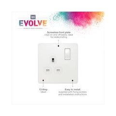 13a 1 Gang Plastic Switched Socket