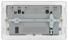 13a 2 Gang Plastic Switched Socket With 1x USB-QC A 27W 1 x USB-PD C 30W