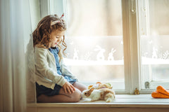 Static Cling Window Border - Rabbits