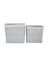 Grey Rectangular Log Basket