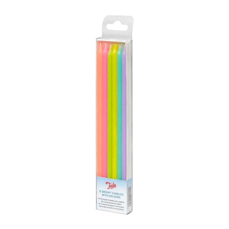 12 Neon Bright Candles