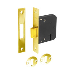 3 Lever Deadlock Brass Plated