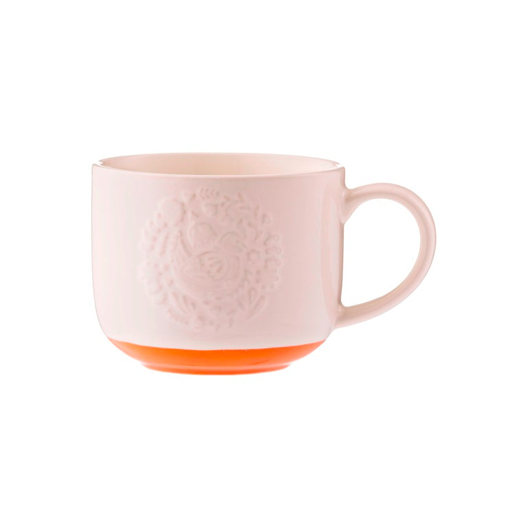 Folk Farmyard Hen Orange Mug