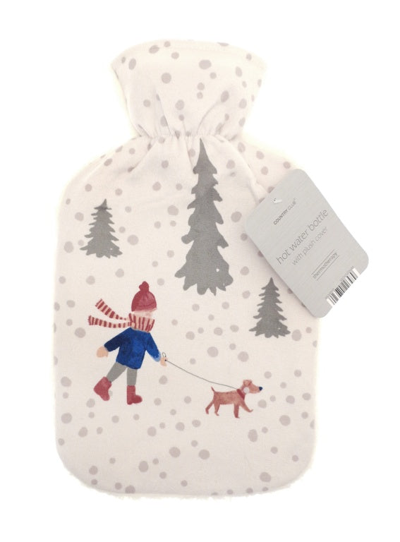 Hot Water Bottle with Plush Cover