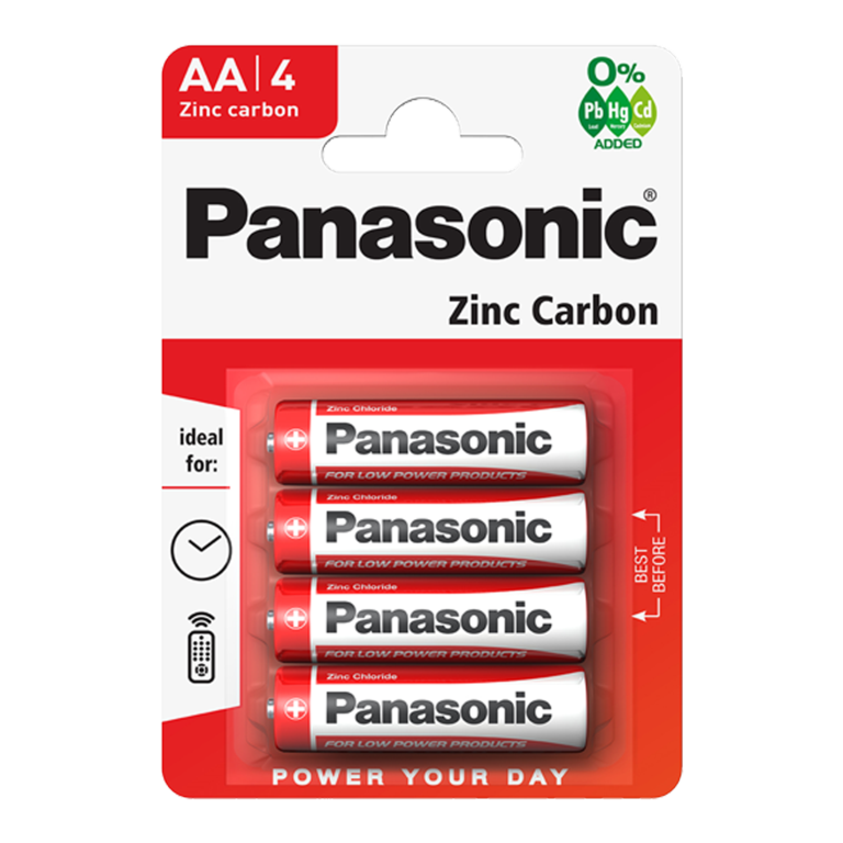 Zinc Carbon Batteries Pack 4