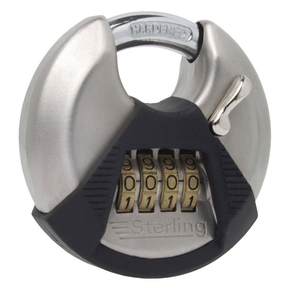 High Security 4-Dial Combination Lock, Closed Shackle Disc Padlock