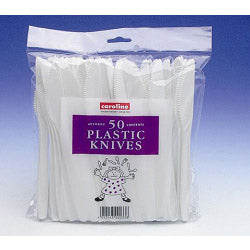 White Plastic Knives (50)