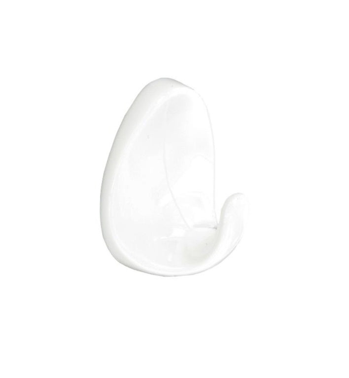 Oval Self-Adhesive Hooks White (2)