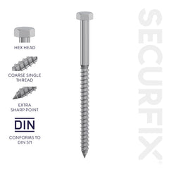 Coach Screws DIN571 M6 x 100mm