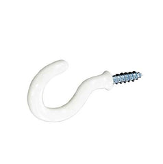 White Plasic Covered Hooks Pack 3