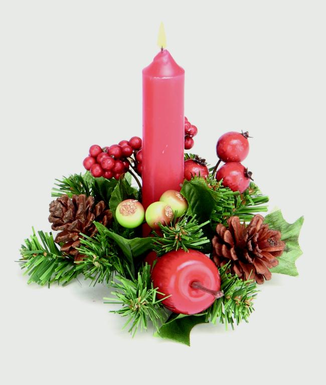 Apple Cone & Berry Candle Ring