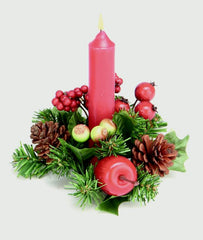 Apple Cone & Berry Candle Ring