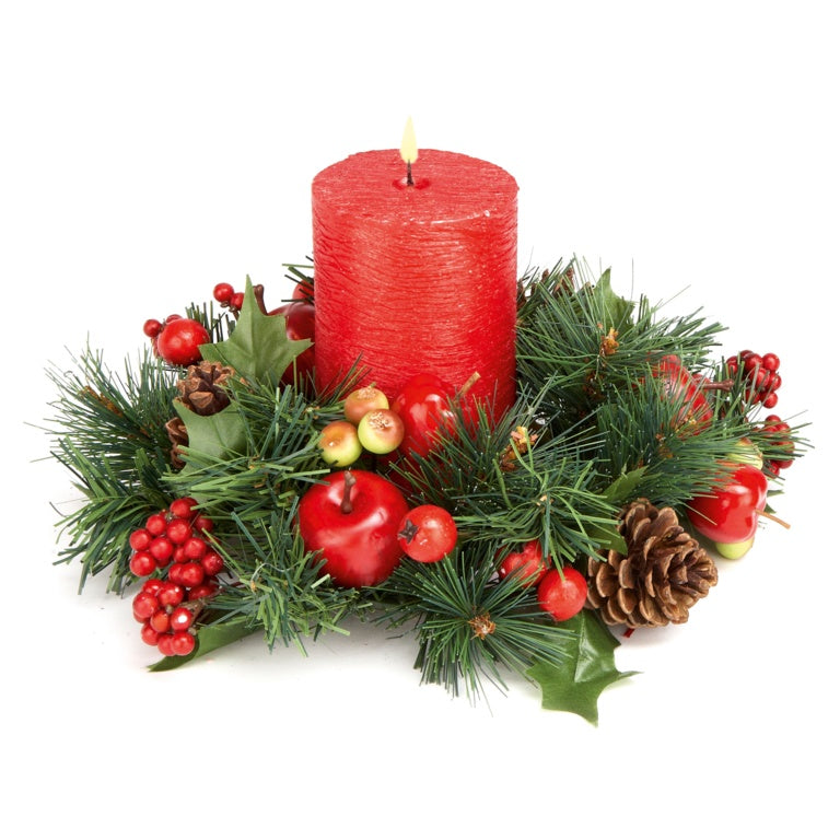 Apple Cone & Berry Candle Ring