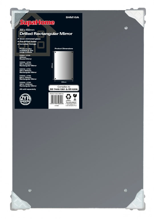 Drilled Rectangular Mirror