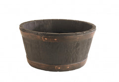 Round Oak Barrel Planter