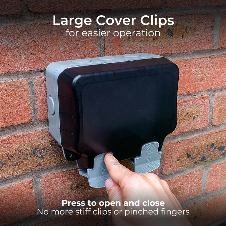 2 Gang 13 Amp Switched Outdoor Socket IP66 DP