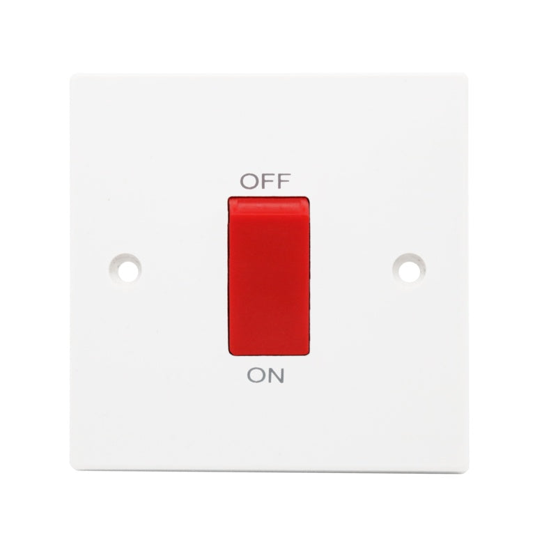 Square 1 Gang Cooker Switch Double Pole