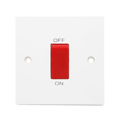 Square 1 Gang Cooker Switch Double Pole