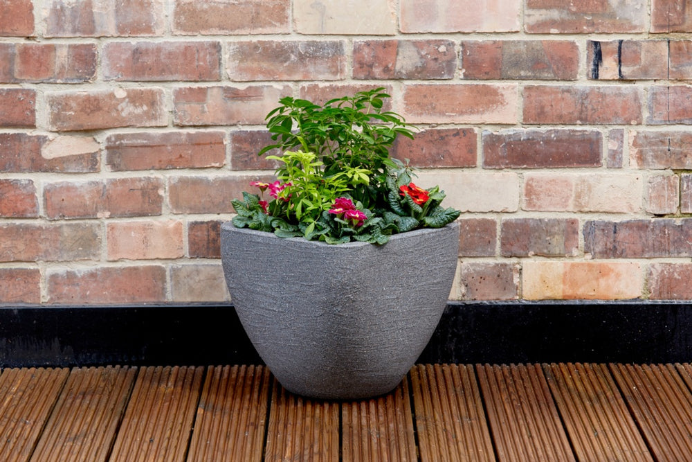 Square Top Round Base Planter
