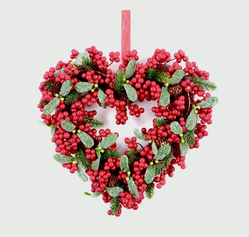 Berry & Leaf Heart Wreath