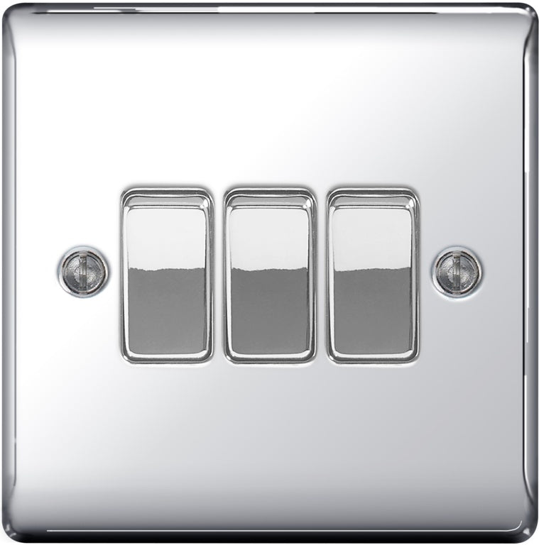 Metal Chrome 10ax Plate Switch 2 Way