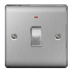 Brushed Steel Dp Switch Neon