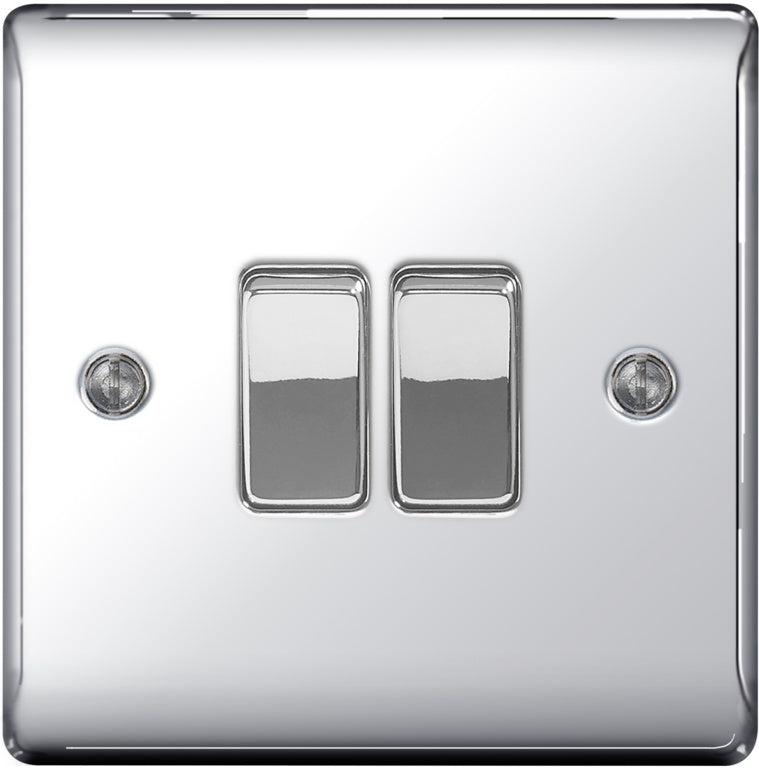 Metal Chrome 10ax Plate Switch 2 Way
