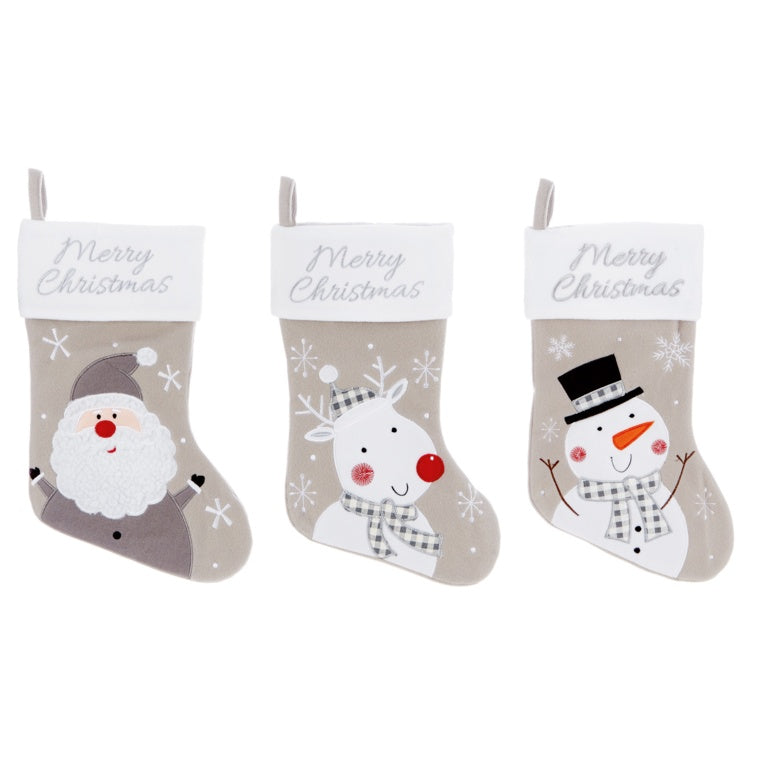 Assorted Xmas Stocking Santa, Snowman & Reindeer