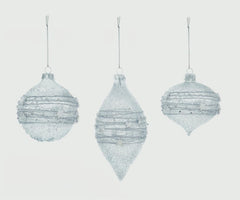 80mm Star Bead Glass Ball Onion Drop Bauble
