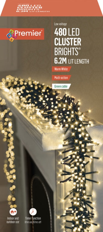 480 LED Multi Action Supabrights Cluster Lights With Timer