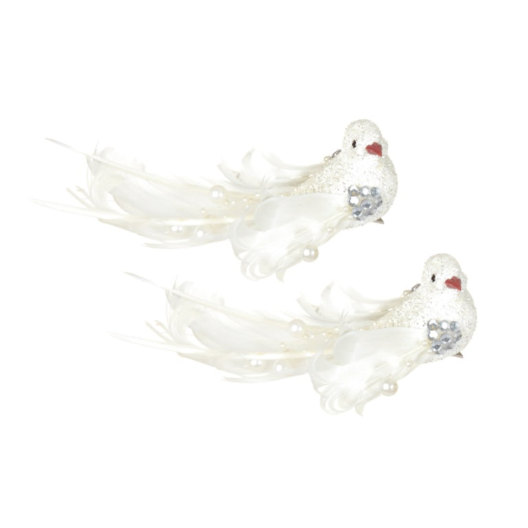 2 Piece Feather Bird Bead Clip