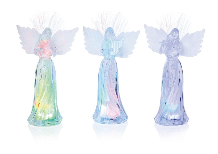 Acrylic Colour Change Angel With Fibre Optic Wings