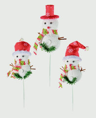 3 Assorted Snowman Pick