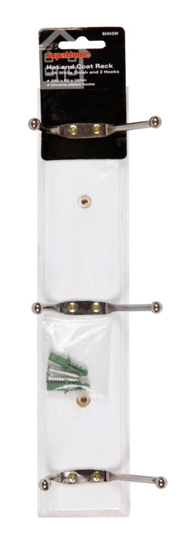 Hat and Coat Rack with 3 Hooks