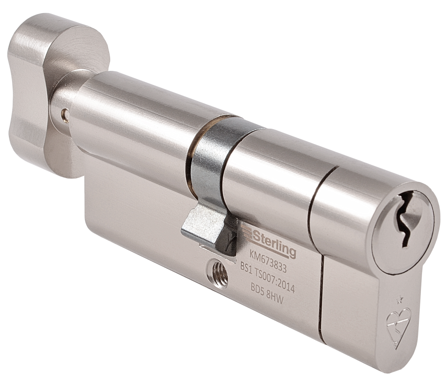 British Standard 1* Euro Cylinder Thumbturn Satin Nickel