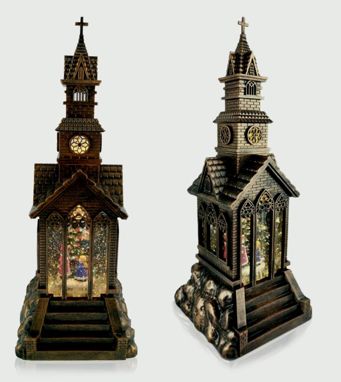 Church Water Spinner With Warm White LEDs